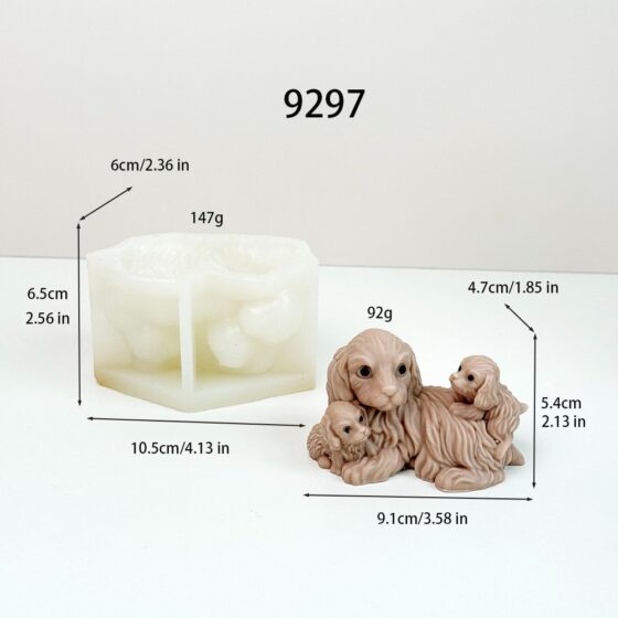 dog with puppies silicone mold - 9297 | baike silicone mold manufacturer