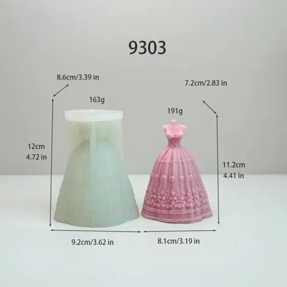 european vintage dress silicone mold - 9303 | baike silicone mold manufacturer