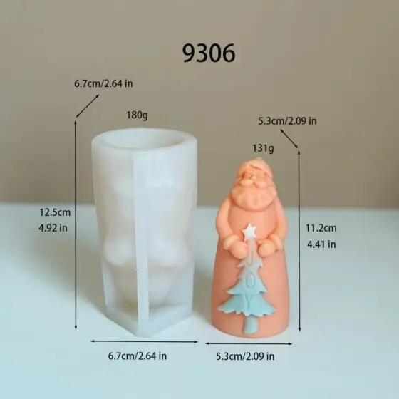 santa with star silicone mold - 9306 | baike silicone mold manufacturer