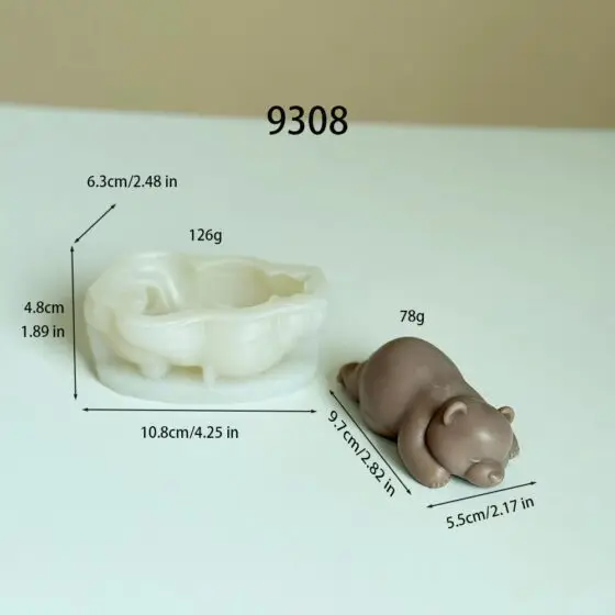 sleeping bear silicone mold - 9308 | baike silicone mold manufacturer