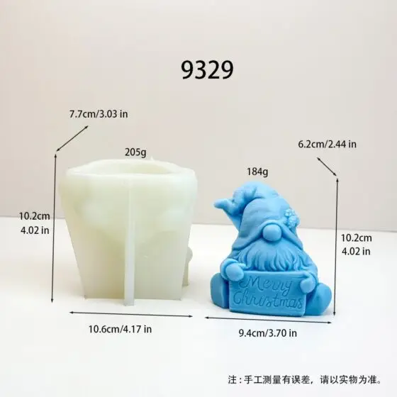 christmas gnome with sign silicone mold - 9329 | baike silicone mold manufacturer