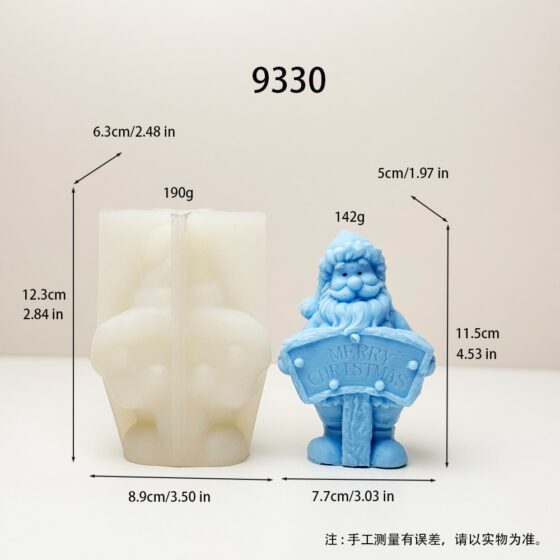 santa claus silicone mold for christmas candle soap resin - 9330 | baike silicone mold manufacturer