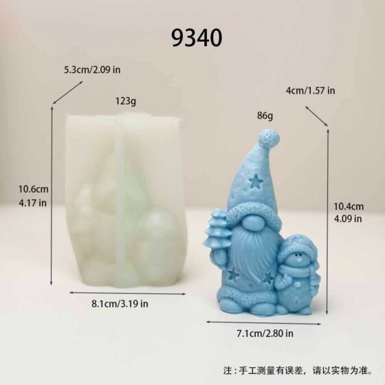 christmas gnome & snowman silicone mold for candle soap resin - 9340 | baike silicone mold manufacturer
