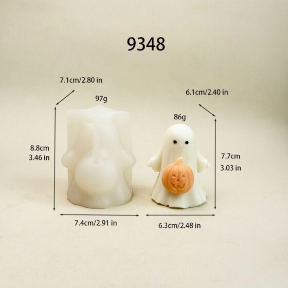 halloween ghost & pumpkin silicone mold for candle soap resin - 9348 | baike silicone mold manufacturer