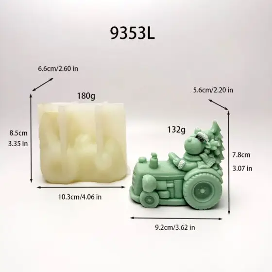christmas reindeer & tractor silicone mold - 9353l | baike silicone mold manufacturer