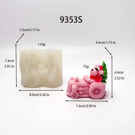 christmas reindeer & tractor silicone mold - 9353s | baike silicone mold manufacturer