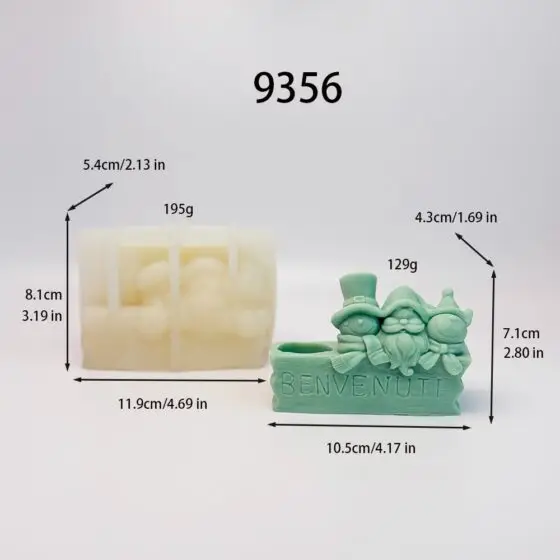christmas gnomes silicone mold - 9356 | baike silicone mold manufacturer