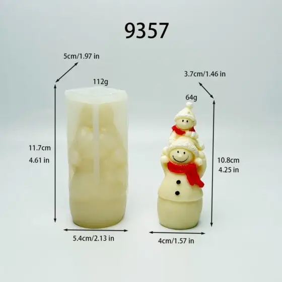 parent & child snowman silicone mold - 9357 | baike silicone mold manufacturer