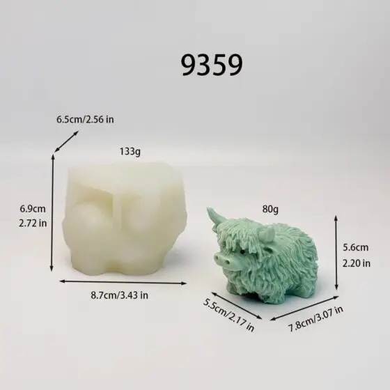 scottish highland cow silicone mold - 9359 | baike silicone mold manufacturer