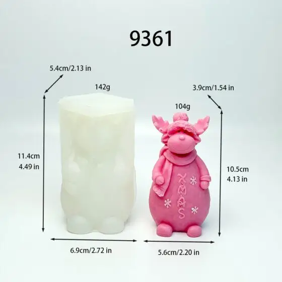 christmas reindeer silicone mold - 9361 | baike silicone mold manufacturer