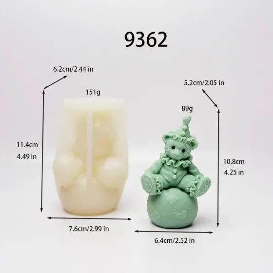 clown teddy bear silicone mold - 9362 | baike silicone mold manufacturer