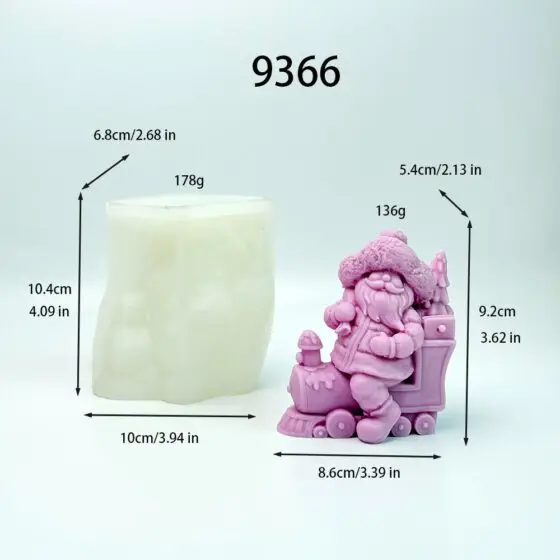 christmas santa train silicone mold - 9366 | baike silicone mold manufacturer