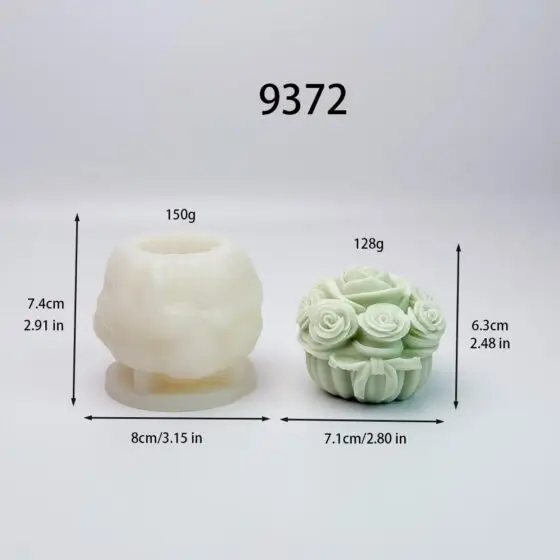 rose basket silicone mold - 9372 | baike silicone mold manufacturer