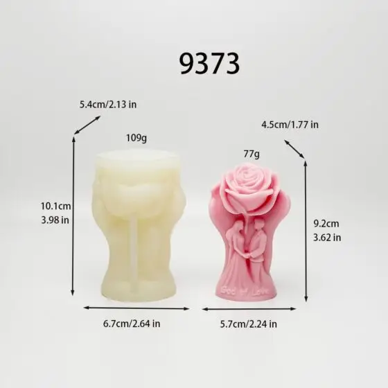 wedding couple rose silicone mold - 9373 | baike silicone mold manufacturer