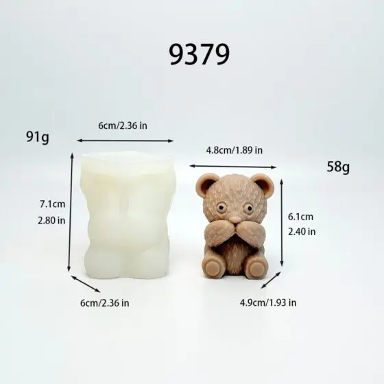 bear silicone mold - 9379 | baike silicone mold manufacturer