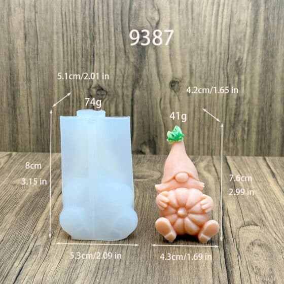 gnome with pumpkin silicone mold - 9387 | baike silicone mold manufacturer