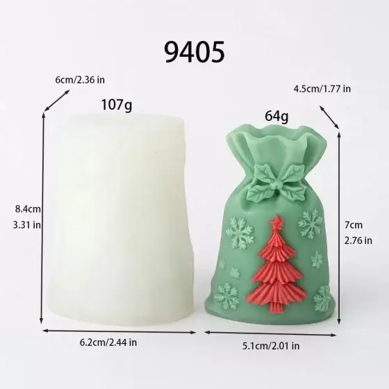 christmas gift bag silicone mold for candle soap - 9405 | baike silicone mold manufacturer