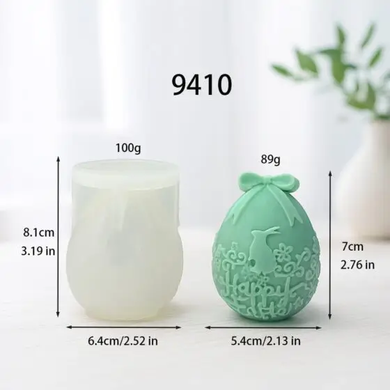 easter egg silicone mold with butterfly bow - 9410 | baike silicone mold manufacturer