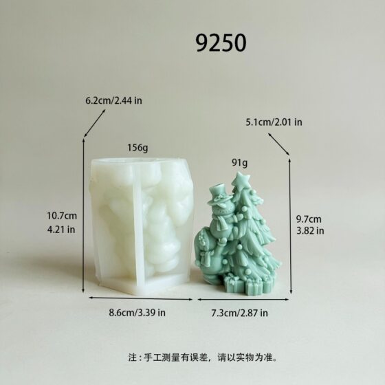 christmas tree snowmen silicone mold 9250
