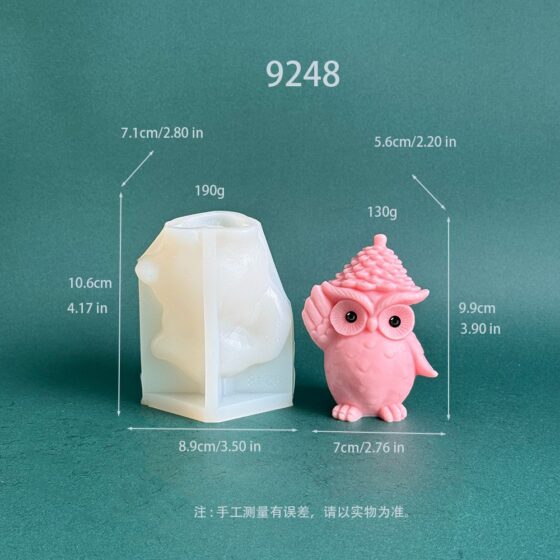 owl saluting silicone mold 9248